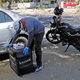 A delivery worker for online meat store Licious